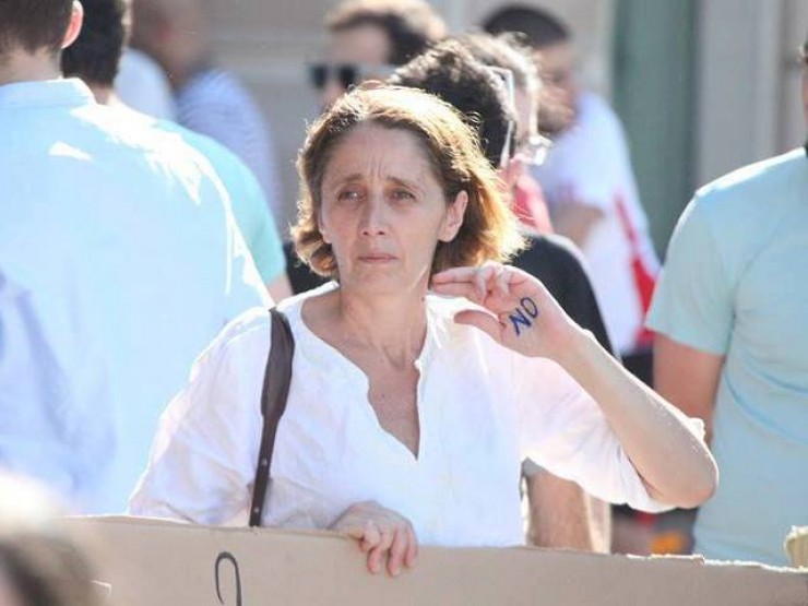 Nata  Peradze went on hunger strike in front of City Hall